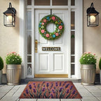 Floral Front Door Welcome Mat, Aesthetic Cute Flower Doormat, Non-Slip Outdoor Entryway Rug,19”x 31" (12.Lavender Leaf) - Image 2