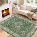 SameBed 5x7 Area Rug Living Room, Vintage Washable Carpet Green by SameBed