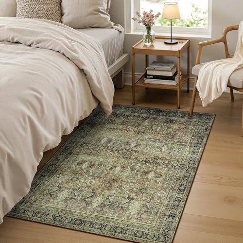 4x6 Area Rugs for Entryway, Brown Washable Non-Slip Area Rug for Kitchen - Image 6
