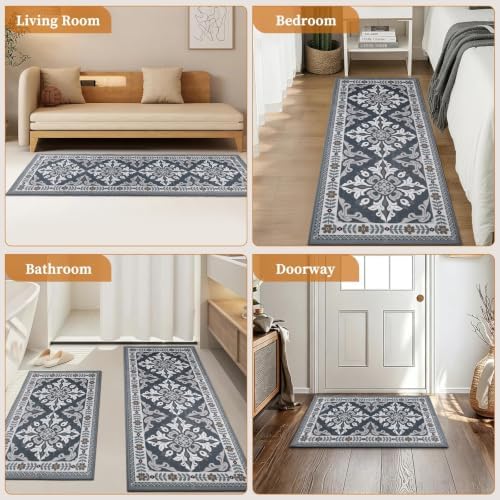 3 Piece Kitchen Rugs Set, Non Slip Washable Floor Mats with Water Absorbent - Image 7