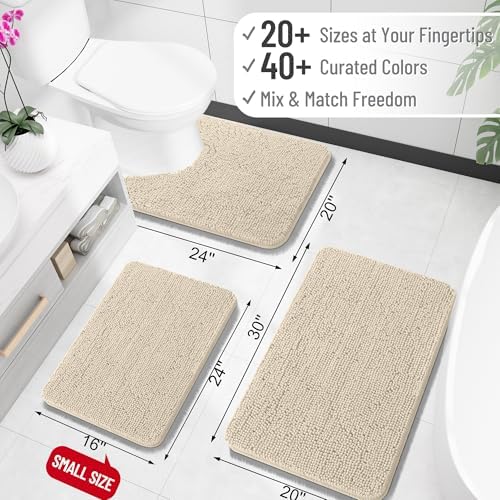 OLANLY Bathroom Runner Rugs 47x24, Extra Soft Absorbent Chenille Bath Rugs - Image 2