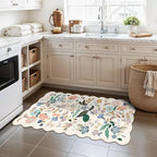 Washable 2x4 Entryway Area Rugs: Vintage Water Resistant Kitchen Rug Non-Slip Durable Doormat Ultra Soft Living Room Bedroom Carpet Indoor Low Pile Floor Mat for Bathroom Dining Room(2x4,Cream) - Image 3
