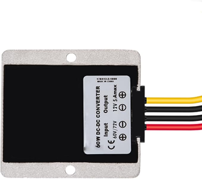 MGGi DC to DC Voltage Reducer 60V 72V Step Down to 12V 5A 60W, Waterproof Converter Regulator, Power Supply Module Buck Transformer, for Golf Cart, forklifts, Car