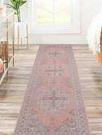 Srugn Washable Kitchen Runner Rug 2x8 Rug Runners for Hallways- Light Pink by Srugn