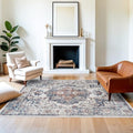 5x7 Living Room Area Rugs: Washable Non-Slip Stain Resistant Rug for Nursery Bedroom Dining Room Vintage Ultra Soft Indoor Carpet for Kitchen Farmhouse Distressed Floor Mat for Home Office (5x7 Brick) by HYHAOYUNLAI