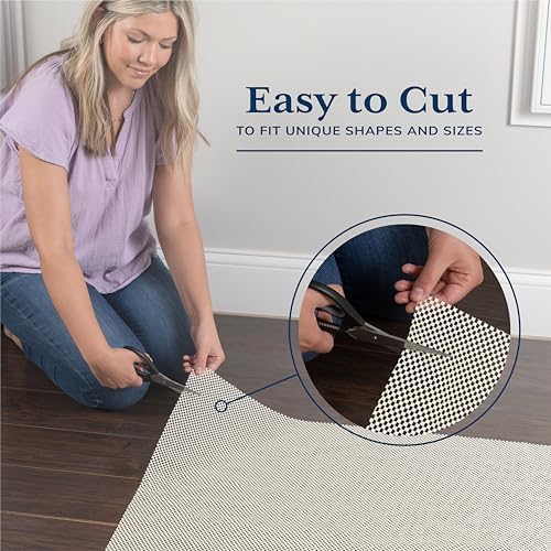 Veken Runner Rug Pad Gripper for Hardwood Floors, Non Slip 2x20 Ft Rug Pads for Area Rugs, Thick Rug Grippers for Tile Floors, Under Carpet Anti Skid Mat, More Than 99 Pcs Anti-Slip Square Pattern - Image 3