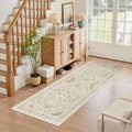 Madane Washable Runner Rug 2x6 Runners for Hallways Non Slip, Beige/Blue by Madane