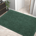 HIYARD Sturdy Front Door Mat, Absorbent Muddy Dirt Resist Welcome Door Mats Outdoor Indoor, Stain and Fade Resistant, Non-Slip Rubber Backing Low Profile Doormat for Entryway, 47×32, Green by HIYARD