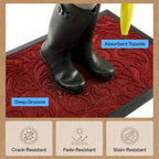 GORILLA GRIP WeatherMAX Door Mat, Indoor Outdoor, 35x23, Red Vintage Wine - Image 5