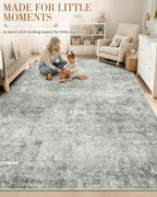 OLANLY 5x8 Washable Area Rug, Soft Non Slip Carpet for Bedroom Living Room - Image 4