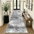 12 FT Extra Long Runner Rug for Hallway Washable, 2.6x12 Large Kitchen Floor Runners Non Slip, Entryway Runner Carpet Low Pile Stain & Fade Resistant, Abstract Gray by Acapet