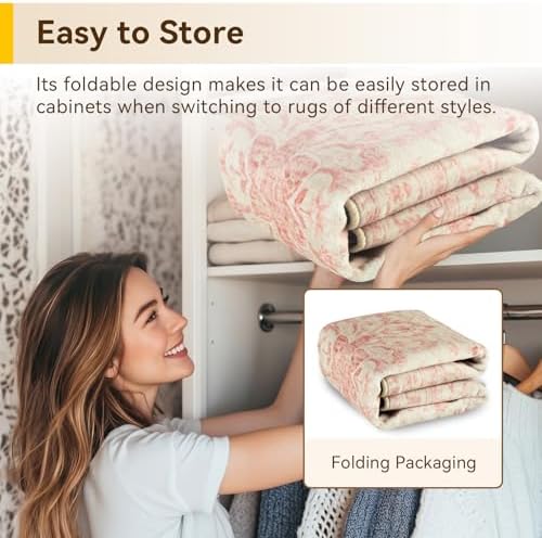 RELEANY Washable Area Rug, Runner 2'x10', Pink/Light Vintage Pink - Image 6