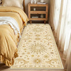 Vacuum-Friendly, 2x6 Washable Area Rug, Beige Camel Brown - Image 3