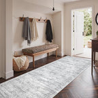 3x8 Runner Rug Non Slip,Washable Hallway Runner Rug,Grey - Image 3
