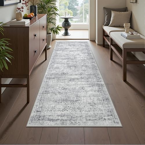 2x5 Rug Runners for Hallways Non Slip,Kitchen Rugs,Grey - Image 3