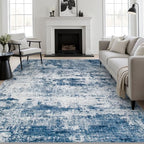 6x9 Area Rug Living Room Rug: Washable Modern Abstract Soft Thin Rug Indoor Floor No Slip Stain Resistant Carpet for Bedroom Dining Room Farmhouse Nursery Home Office - Blue by FXRHLP
