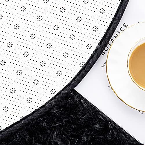 Noahas 2x5 Black Fluffy Soft Oval Rug Non-Slip for Bedroom Dorm Hallway - Image 6