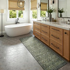 2x8 Area Rugs for Hallways, Green Washable Non-Slip Kitchen Runner Rug - Image 4