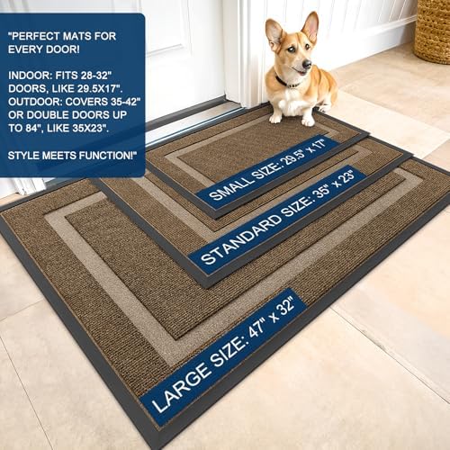 OLANLY Front Door Mat Outside 71x47, All-Season Heavy-Duty Rubber Doormat - Image 2