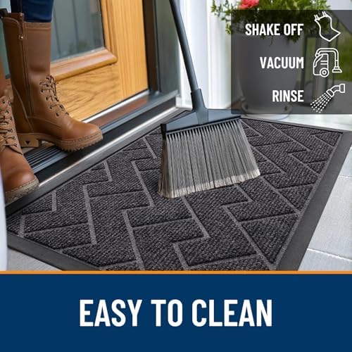 OLANLY Front Door Mat Outside 59x34, All-Season Absorbent Rubber Doormat - Image 6