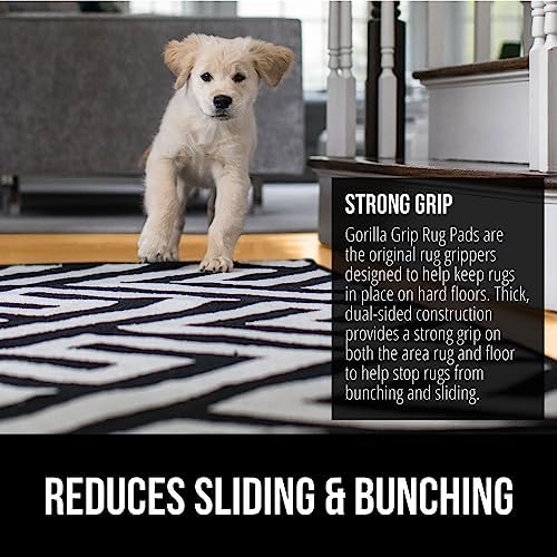 Gorilla Grip Original Extra Strong Rug Pad Gripper, Made in USA, Thick Slip and Skid Resistant Pads for Area Rugs on Hard Floors, Under Carpet Mat Cushion and Hardwood Floor Protection, 2x4 FT - Image 3