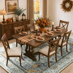 RELEANY Washable Area Rug, Large 9'x12', Beige/Carbon Grey/Orange - Image 2