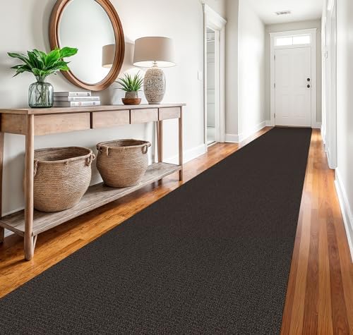 EARTHALL Washable Runner Rug, Non Slip Hall Runner, 3x20 Ft, Taupe/Coffee - Image 5