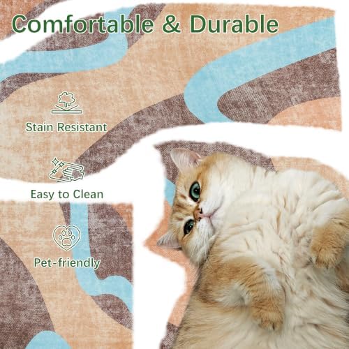 Area Rug 4x6 Orange Rug Washable Rugs Non Slip Low Pile Small Carpet for Entryway, Bedroom, Kitchen, Classroom, Kids Room, Office, Dorm, Dining Room - Image 2
