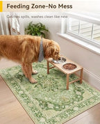 RELEANY Washable Area Rug, Small 2'x3', Green/Yellow - Image 4