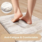 KIMODE Kitchen Anti Fatigue Mats, Farmhouse Abstract Kitchen Rugs Sets of 2 - Image 3