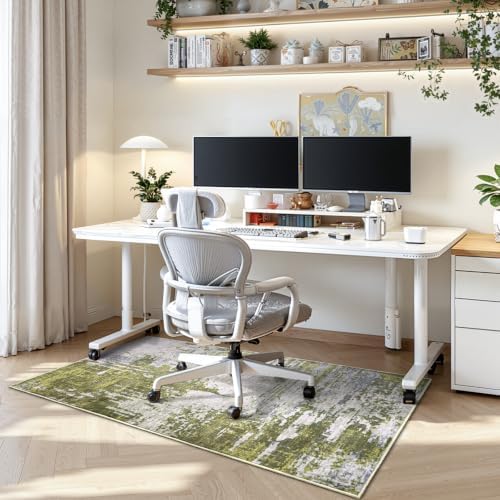 Entrance Rugs Indoor 2x4 Green Entry Rug Washable Abstract Black Small Area Rug Non-Slip Low Pile Throw Rugs for Entryway, Kitchen Floor, Front Door Indoor Door Mat, Bathroom, Bedroom Bedside - Image 5