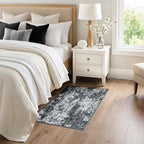 RELEANY Washable 3'x4' Abstract Area Rug for Living Room Black White - Image 2