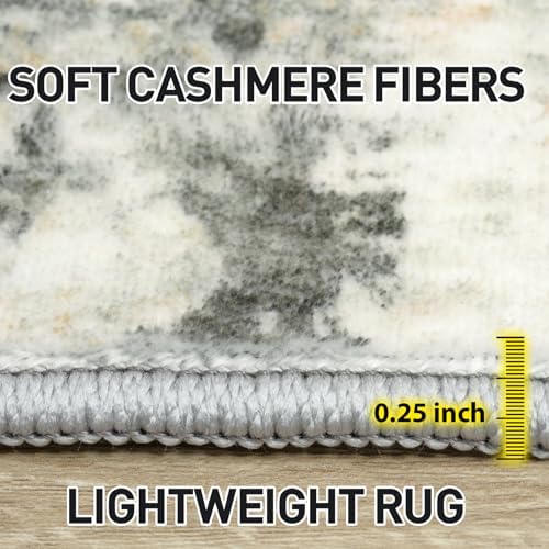 6x9 Area Rugs for Living Room: Washable Abstract Grey Brown Bedroom Carpet - Image 6