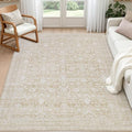 5x8 Area Rugs Living Room: Bedroom Washable Carpet Natural Beige by Luxturiy