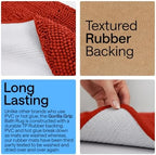 GORILLA GRIP Bath Rug Mat for Bathroom, Thick Chenille, 30x20 Sunset Orange - Image 3