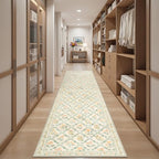 PLHXFR 2.6x10 Washable Runner Rug：Floral Indoor Kitchen Carpet Beige Multi - Image 5