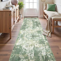 RELEANY Washable Runner 2'x10' Abstract Area Rug for Hallway Light Green by RELEANY