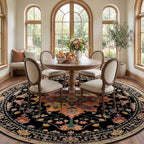 RELEANY Washable Area Rug, Round 10ft, Black/Colorful - Image 3