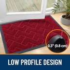 OLANLY Front Door Mat Outside 47x23, All-Season Absorbent Rubber Doormat - Image 4