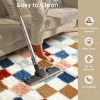 Ophanie Checkered Rainbow Rug for Living Room Bedroom,Colorful Fluffy Soft Cute Fuzzy Area Rugs,Shag Plush Shaggy Bedside Floor 4x6 Furry Carpet Kids Baby Teen Dorm Decor with Over 99 pcs Pile fibers - Image 6
