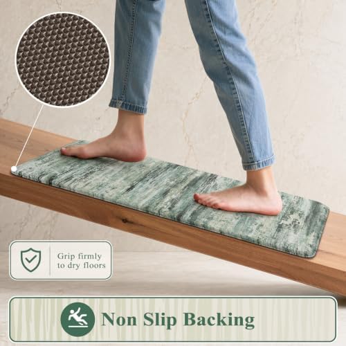 KIMODE Kitchen Mats Cushioned Anti Fatigue, Abstract Kitchen Rugs Sets of 2 - Image 4