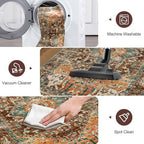 Yamaziot Washable Runner Rug, 3x6 Non-Slip Boho Vintage Hallway Kitchen Rug - Image 5