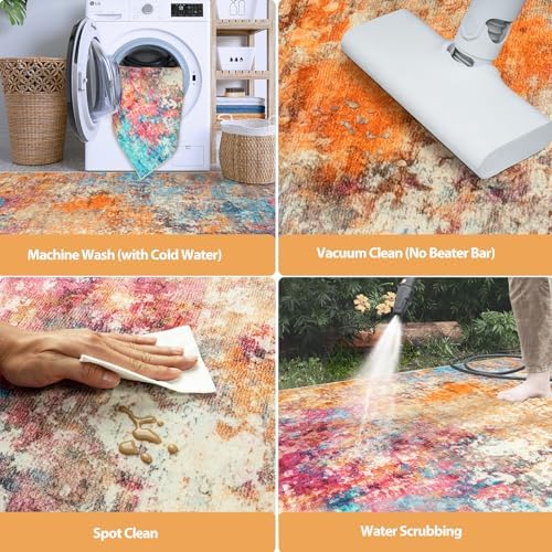 Aelenmu 10x14 Area Rugs for Living Room Washable Dining Room Colorful - Image 4