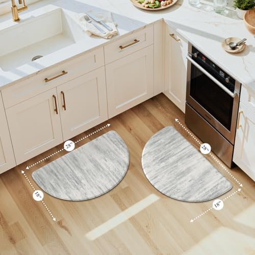 KIMODE Kitchen Mats Cushioned Anti Fatigue,18"x28" Half Round Abstract Rugs - Image 2