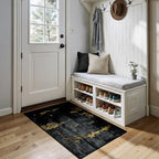 RELEANY Washable 3'x4' Abstract Area Rug for Living Room Black Gold - Image 3