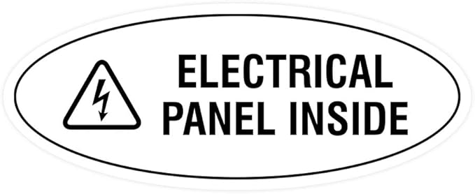 Signs ByLITA Oval Electrical Panel Inside Sign (White) - Small 2 Pack