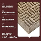 Mibao Front Door Mat Outside Entrance, 47" x 32", Heavy Duty Welcome Mat, Stain and Fade Resistant, Dirt Trapper Doormat, Super Absorbent Indoor Outdoor Entryway Mat with Non-Slip Backing, Beige - Image 4