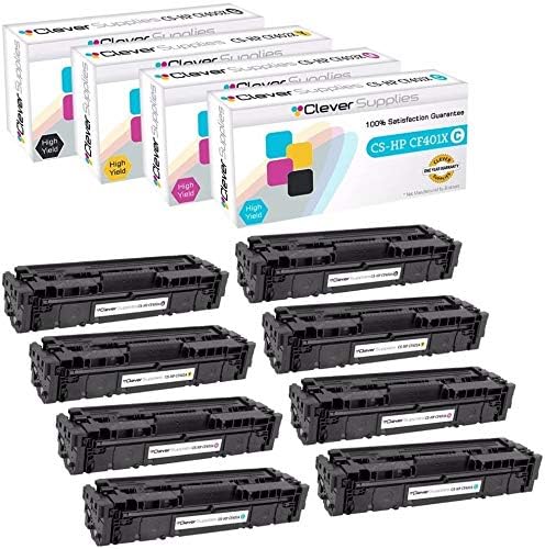 CS Replacement Toner Cartridge Compatible with HP 201A CF400A Black CF401A Cyan CF403A Magenta CF402A Yellow Color Pro M252dw M252n MFP M277dw MFP M277n Color M252 M252dw 8 Color Set