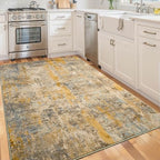 Entryway Rug 3x5 Beige Bedroom Area Rug Washable Non Slip Abstract Boho Rugs for Indoor Entry, Kitchen, Classroom, Bathroom, Kids Girls Room, Office, College Dorm Small Carpet - Image 5