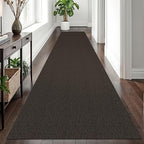 EARTHALL Washable Runner Rug, Non Slip Hall Runner, 3x12 Ft, Taupe/Coffee - Image 6